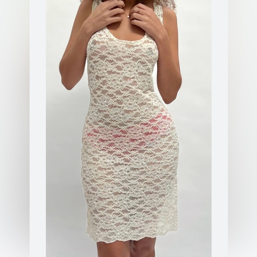 Victoria's Secret 70’s sexy lace mini dress low back size Small